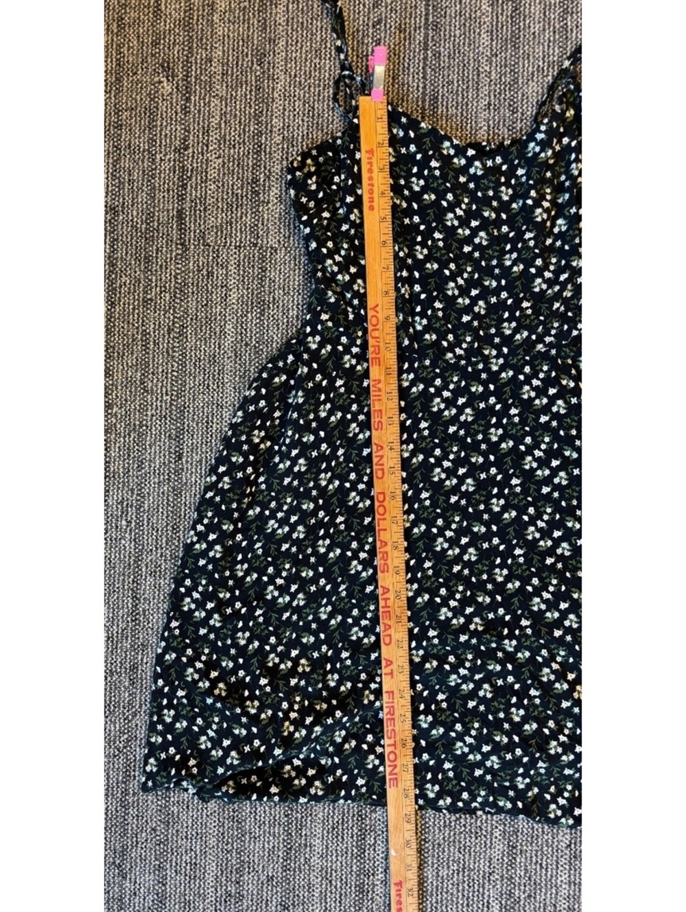 Old Navy Black Floral Rayon Slip Dress Large